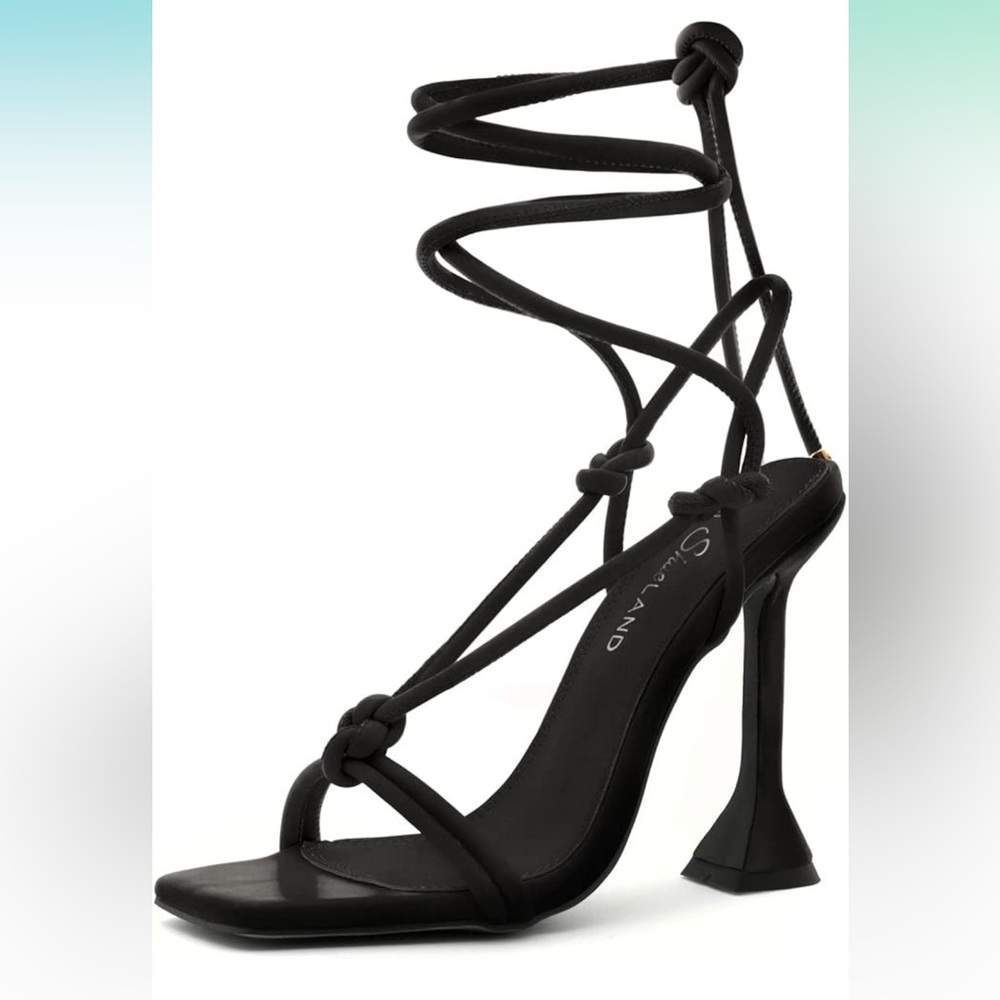 NWT Black Strappy Heel Sandals